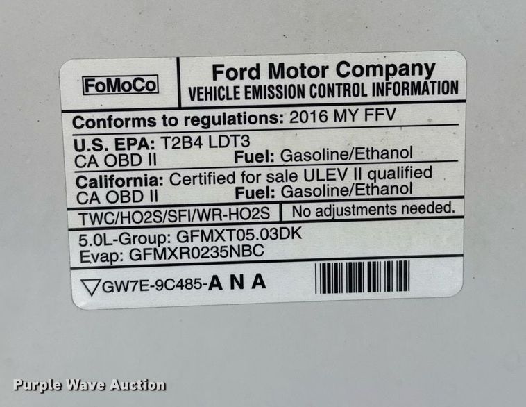 image for item DS3700 2016 Ford F150 XLT SuperCrew pickup truck