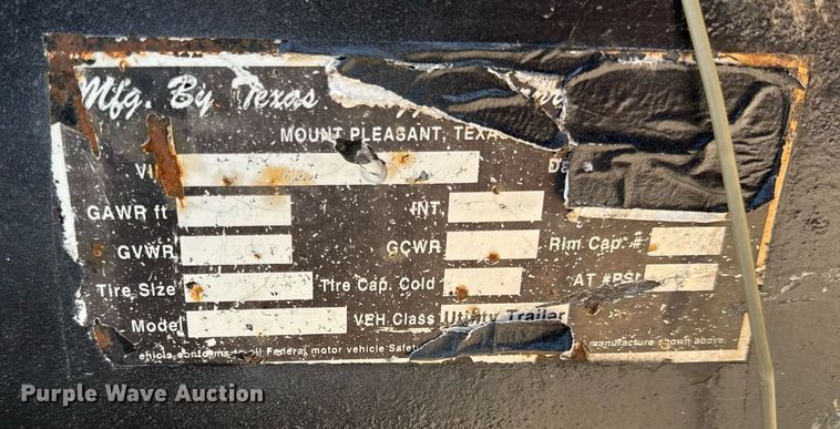 image for item DS4260 2003 Texas Bragg Enterprises equipment trailer