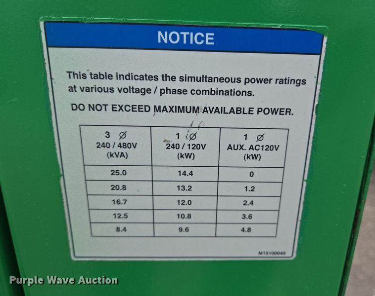 image for item DT4818 2016 Multiquip Power WhisperWatt DCA-25SSIU4F generator