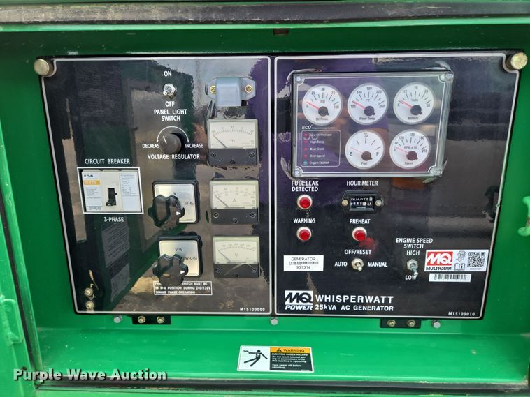 image for item DT4818 2016 Multiquip Power WhisperWatt DCA-25SSIU4F generator