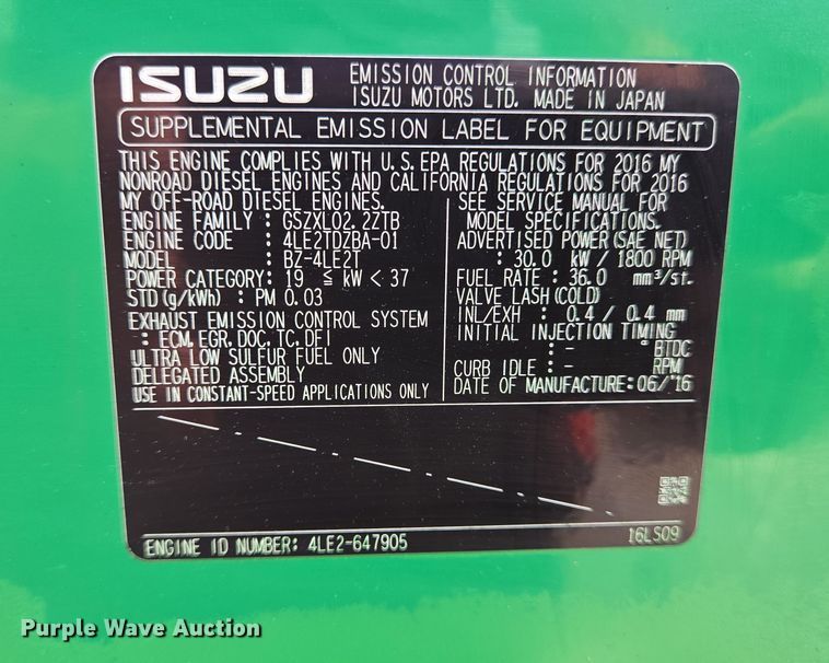 image for item DT4818 2016 Multiquip Power WhisperWatt DCA-25SSIU4F generator