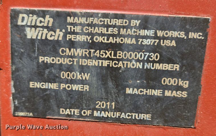 image for item DT4829 2011 Ditch Witch RT45 trencher