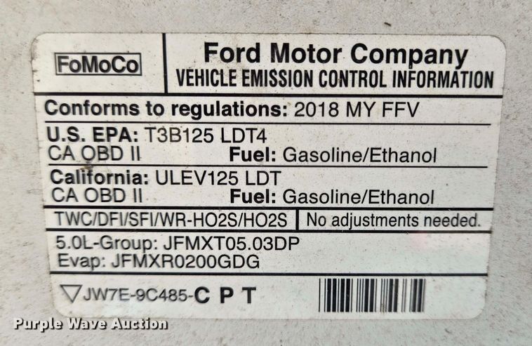 image for item DT4831 2018 Ford F150 XL pickup truck