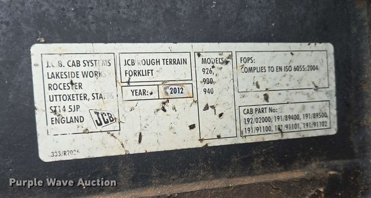 image for item DT4841 2012 JCB 930 forklift