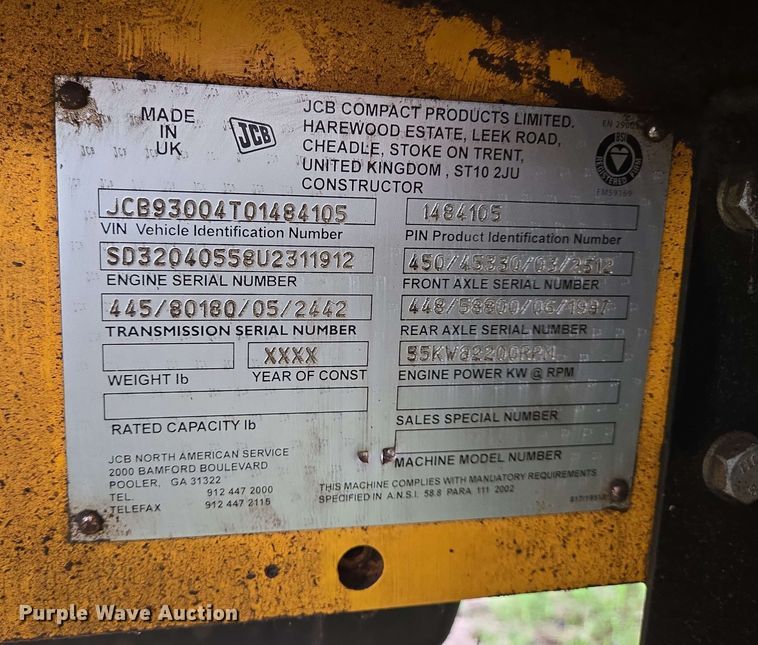 image for item DT4841 2012 JCB 930 forklift