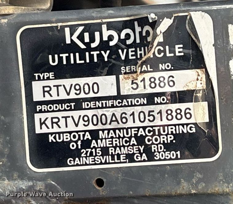 image for item DY2469 2006 Kubota RTV900 utility vehicle