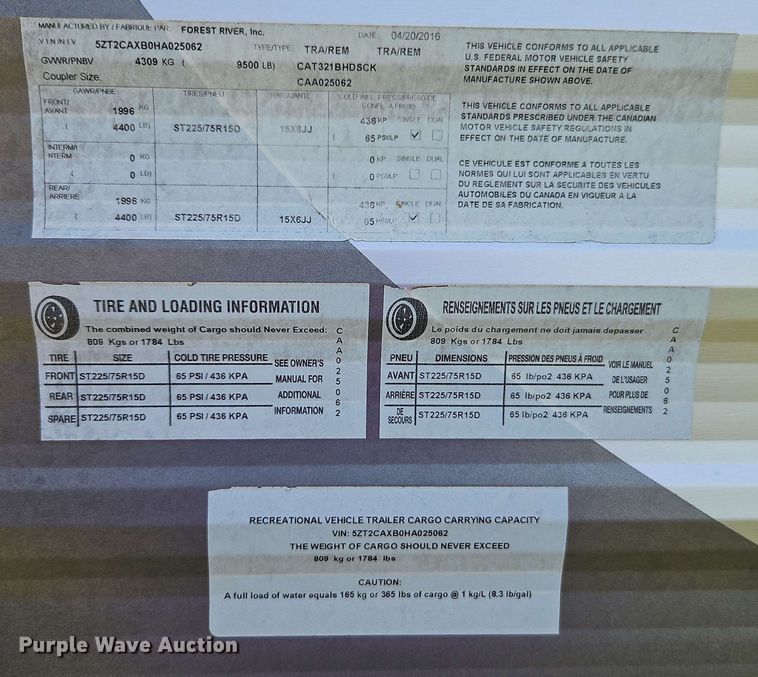 image for item EB7999 2017 Coachman Catalina 321BHDS CK camper