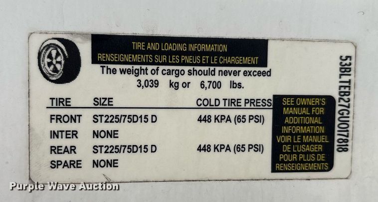 image for item EF3009 2016 LGS Trailers enclosed cargo trailer