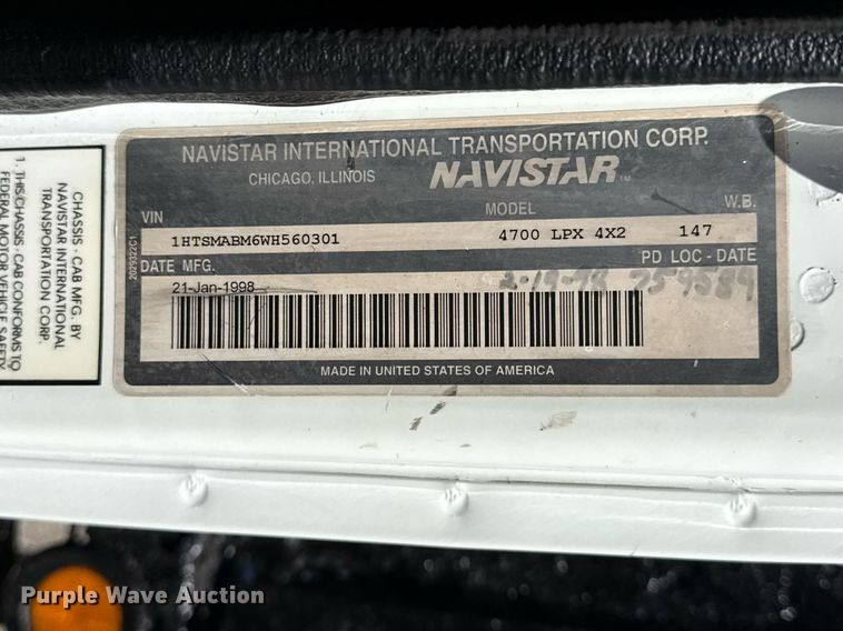 image for item EG5758 1998 International 4700 dump flatbed truck