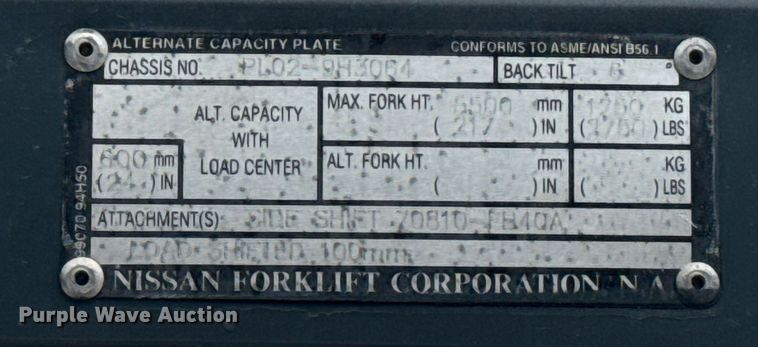 image for item EG5794 2006 Nissan 50 forklift