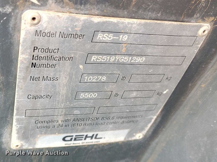 image for item EH0276 Gehl RS5-19 telehandler