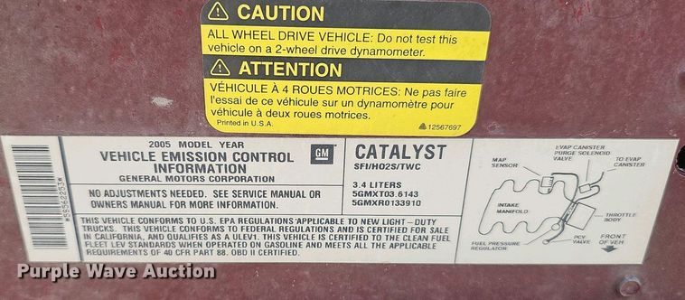 image for item EH8873 2005 Buick Rendezvous SUV