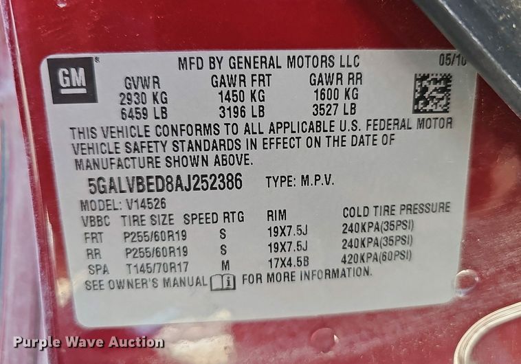 image for item EH8879 2010 Buick Enclave CXL SUV