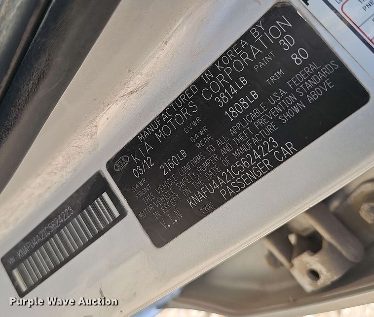 image for item EH8881 2012 Kia Forte 