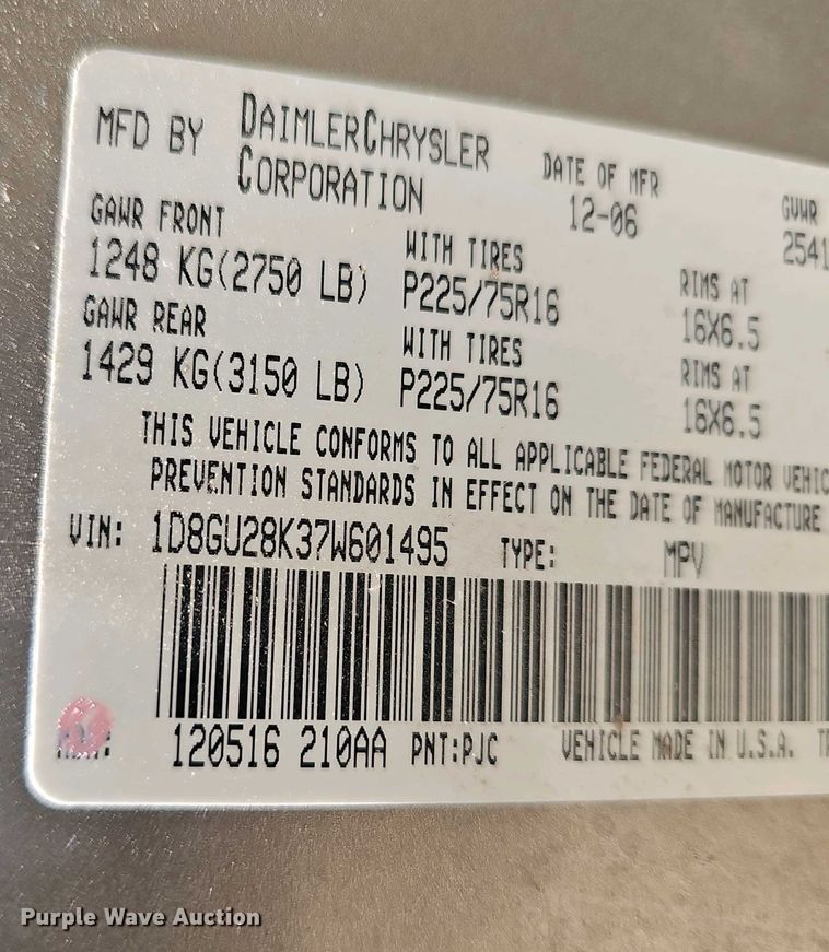 image for item EH8885 2007 Dodge Nitro SUV