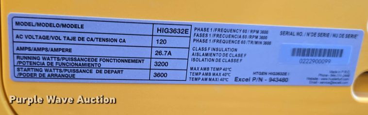 image for item EH8918 Hustler HIG3632E inverter generator