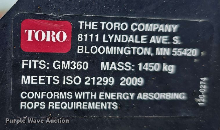 image for item EH8945 2016 Toro Groundsmaster 360 lawn mower