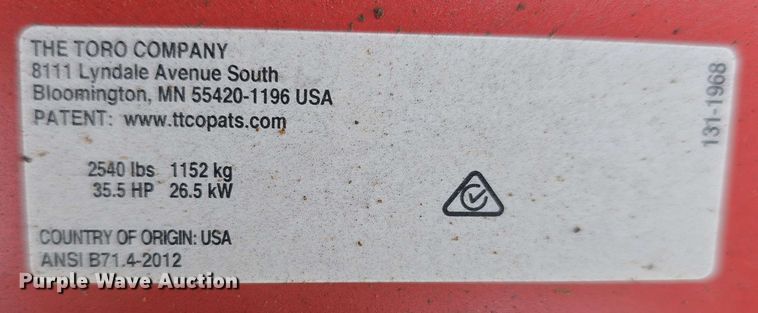 image for item EH8945 2016 Toro Groundsmaster 360 lawn mower