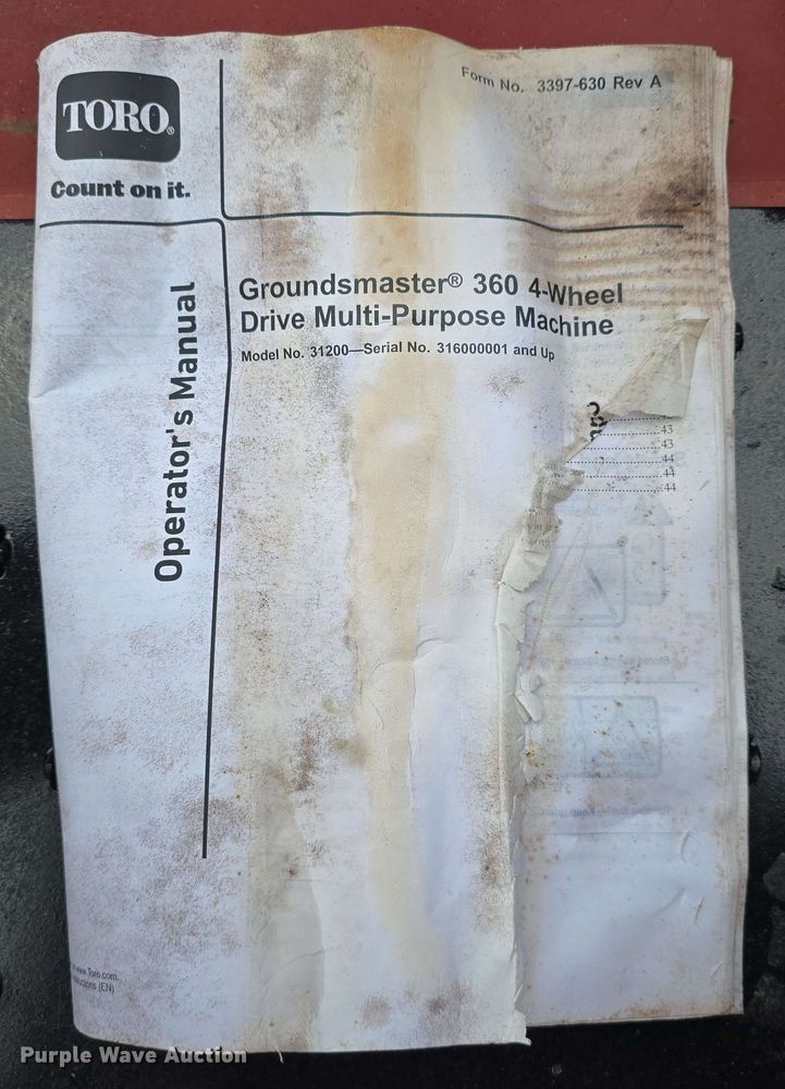 image for item EH8945 2016 Toro Groundsmaster 360 lawn mower
