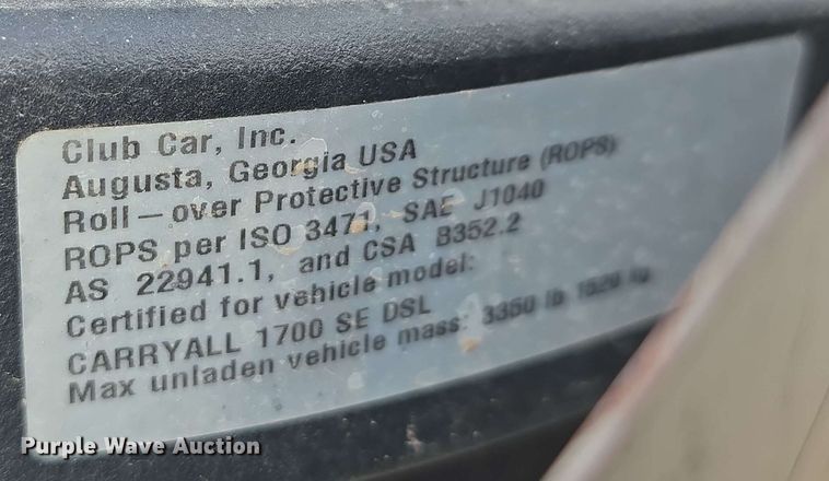 image for item EH8950 2019 Club Car Carryall 1700 utility vehicle