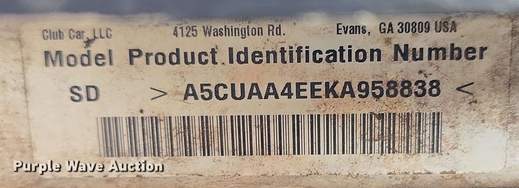 image for item EH8950 2019 Club Car Carryall 1700 utility vehicle