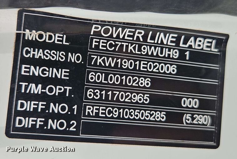 image for item EI8999 2019 Mitsubishi Fuso FE160 Crew Cab flatbed truck