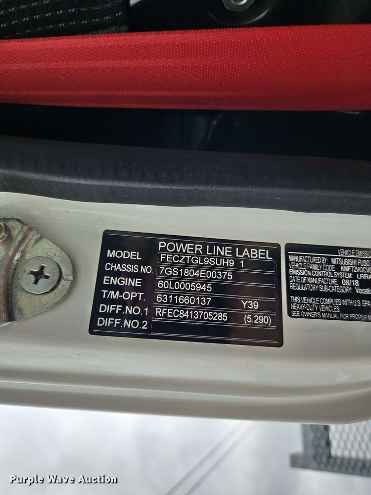 image for item EJ0000 2019 Mitsubishi Fuso FE140 flatbed truck