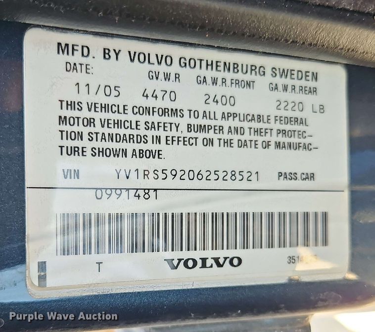 image for item EJ0022 2006 Volvo S60 