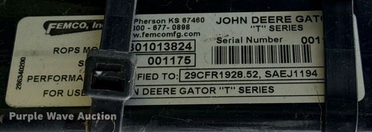 image for item EJ3670 2010 John Deere TX Gator utility vehicle