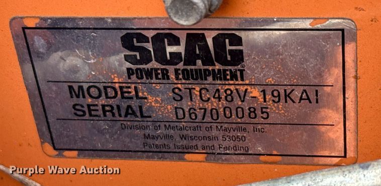 image for item EJ3678 Scag STC48V-19KAI ZTR lawn mower