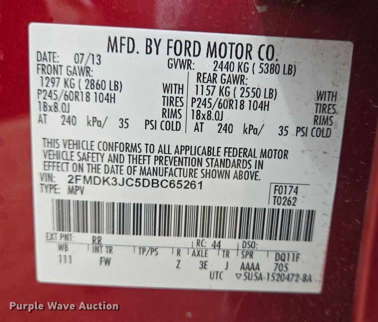 image for item EJ7488 2013 Ford  Edge SEL SUV
