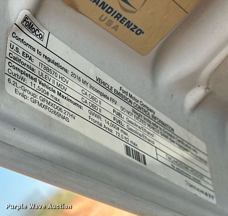 image for item EJ8626 2016 Ford F350 Super Duty XL SuperCab flatbed truck