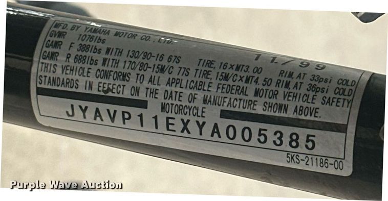 image for item EJ8651 2000 Yamaha V-Star motorcycle