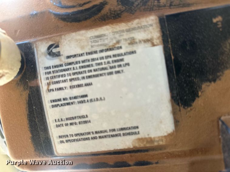 image for item EJ8670 2014 Cummins C36 N6 generator