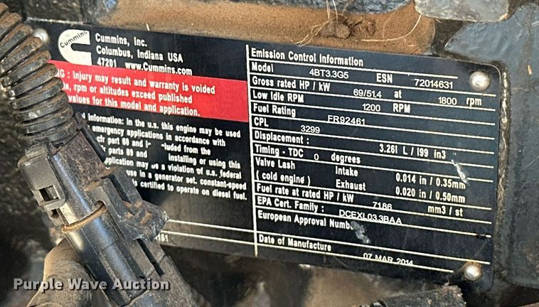 image for item EJ8673 2015 Cummins C25 D6 generator