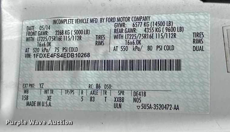 image for item EJ8682 2014 Glaval E450 shuttle bus