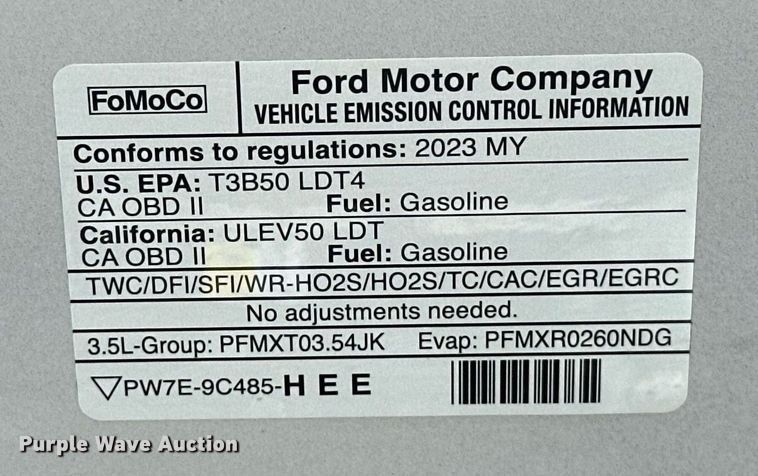 image for item EJ8686 2023 Ford F150 SuperCrew King Ranch pickup truck