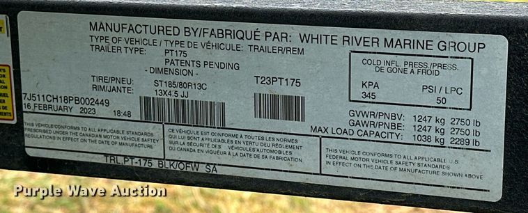 image for item EJ8688 2023 Tracker Pro Team 175 boat