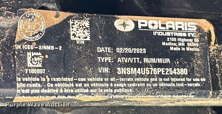 image for item EJ8690 2023 Polaris Ranger SP 570  utility vehicle