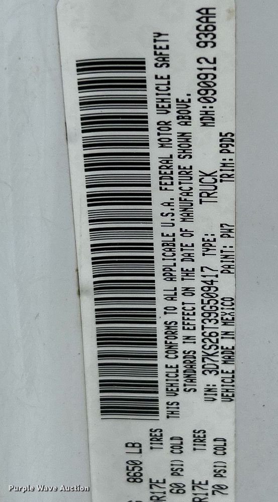 image for item EK2933 2009 Dodge Ram 2500 pickup truck