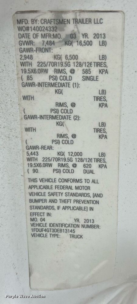 image for item EK2945 2013 Ford F450 Super Duty XL flatbed truck