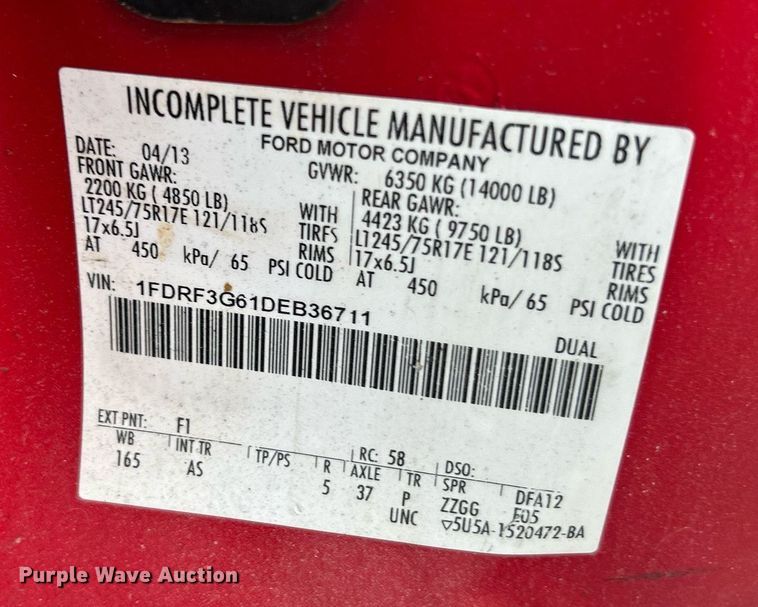 image for item EK2947 2013 Ford F350 Super Duty XL flatbed pickup truck