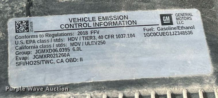 image for item EK2957 2018 Chevrolet Silverado 2500HD pickup truck