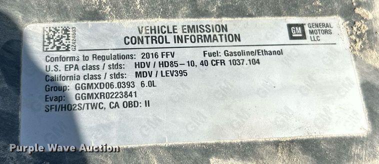 image for item EK2958 2016 GMC Sierra 2500HD pickup truck