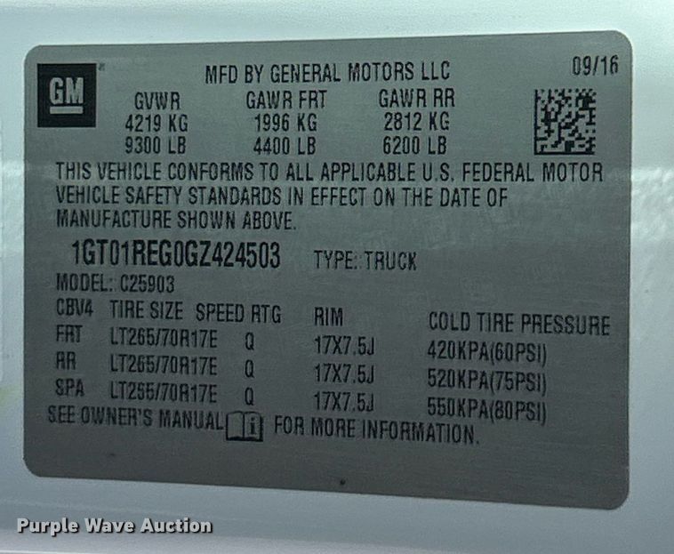 image for item EK2958 2016 GMC Sierra 2500HD pickup truck