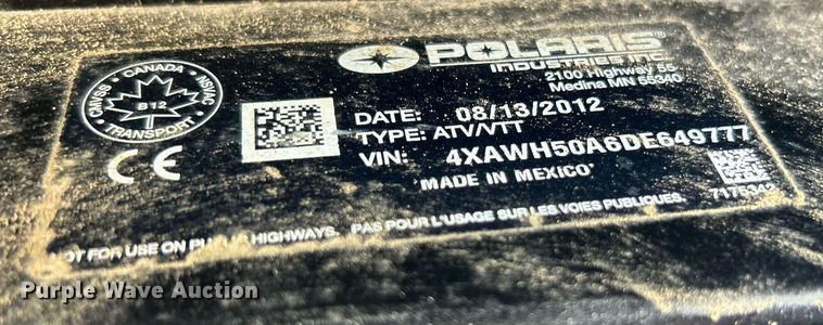 image for item EK2976 2013 Polaris Ranger 500 utility vehicle