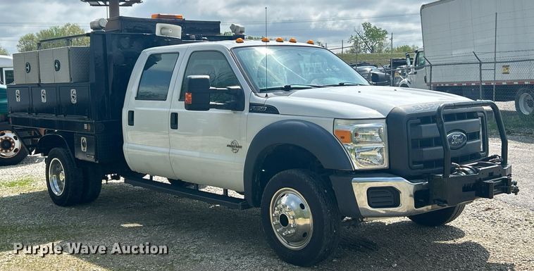 image for item EK2978 2012 Ford F550 Super Duty Crew Cab flatbed truck
