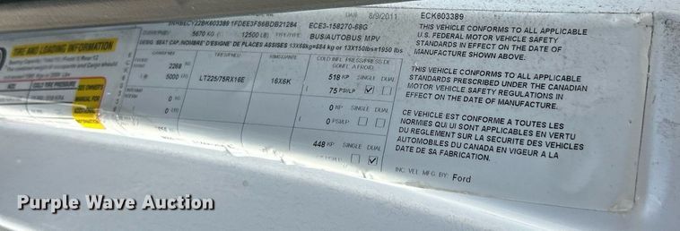 image for item EK2980 2011 Ford E350 Super Duty shuttle bus