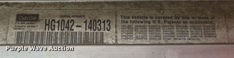 image for item EK5190 2010 Club Car Turf 1 golf cart