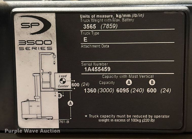 image for item EL5997 2016 Crown SP3520-30 order picker